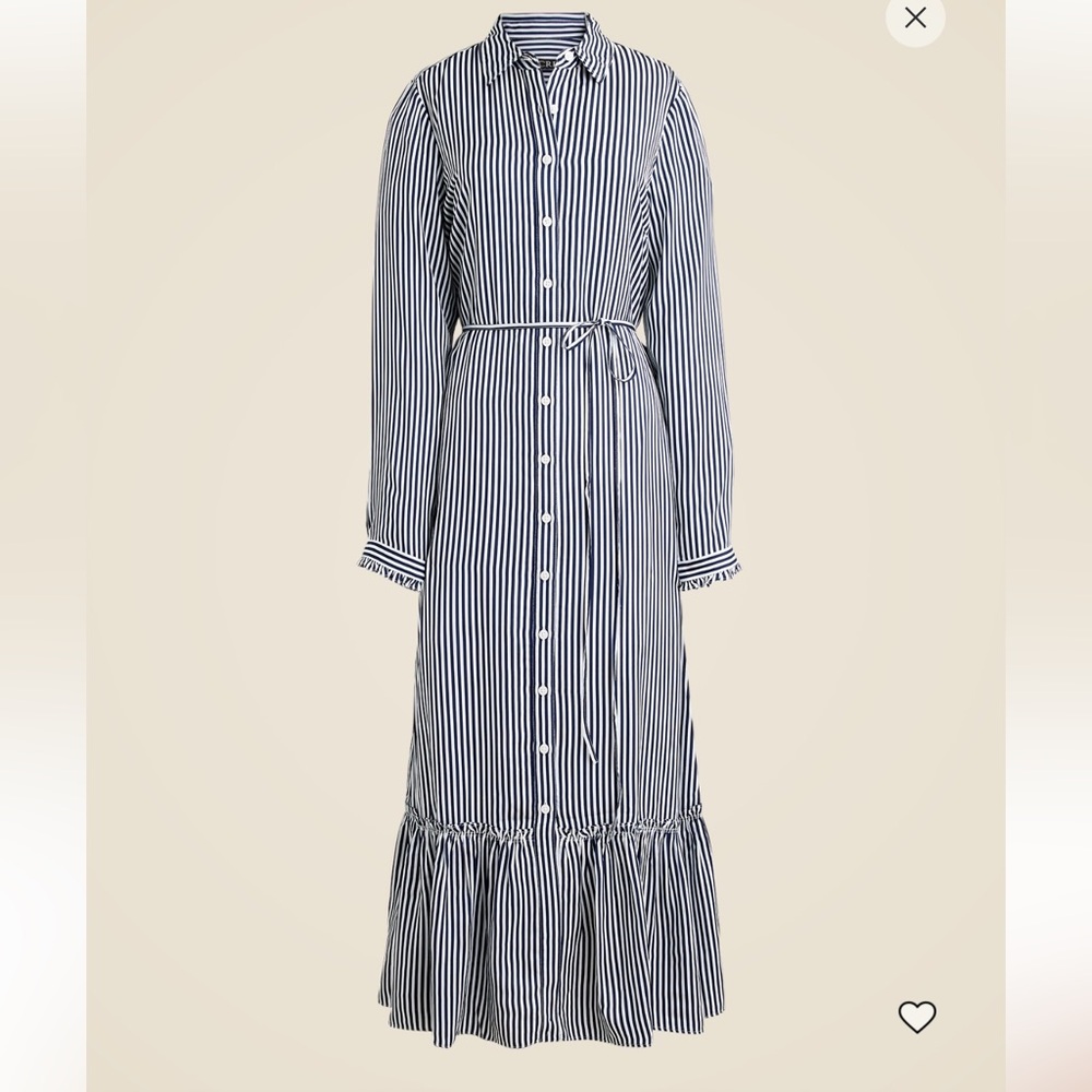 J. Crew Striped Long Sleeve Maxi Dress